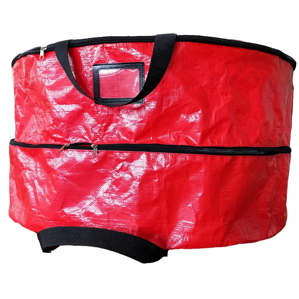 

Double Layer Waterproof Dust-Proof Christmas Wreath Storage Bag Christmas Decorations Xmas Ornament Storage Bag, Red, green, black