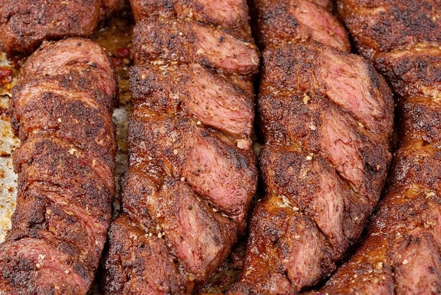 Smoked brisket with coarse salt and black pepper rub