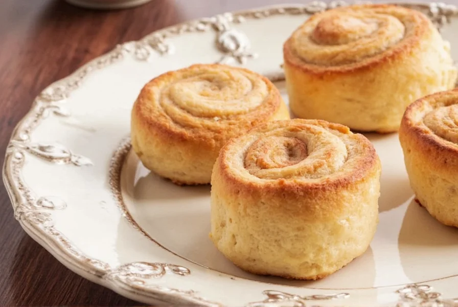 Step-by-step preparation of Pillsbury cinnamon rolls showing separation, pan arrangement, and icing application