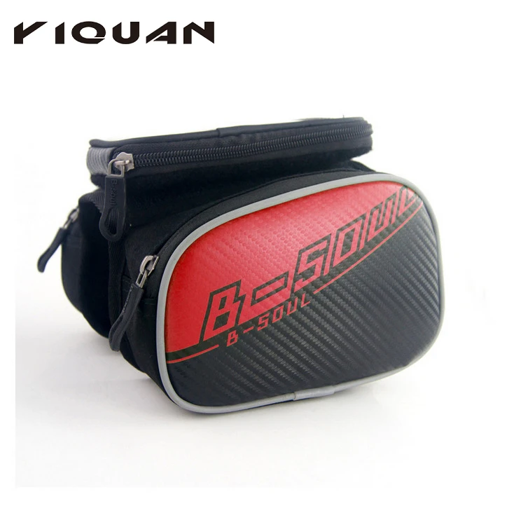 

Fashion Mobile Phone Touch Screen Bicycle Saddle Bag,Outdoor Leather Front Beam Bicycle Phone Bag, Red, green, blue