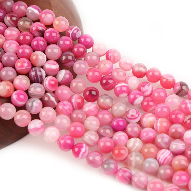 

wholesale natural semi-precious stone strands beads agate Pink stone loose beads, As picture