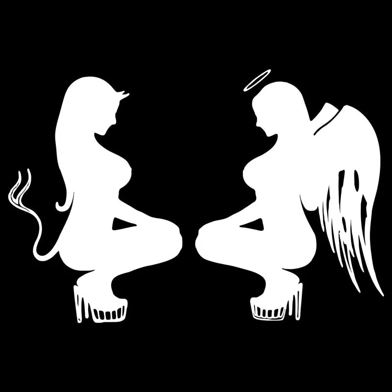 

15*10.2CM Sexy Angel Devil Vinyl Car Sticker decal Creative Windshield Decorative Decal Accessories, 12 colors