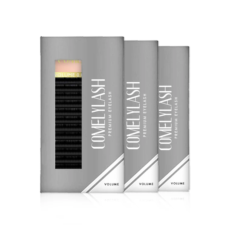 

Comelylash 0.03 0.05 0.07 russian volume classic real mink eyelash extensions individual with packaging, Black