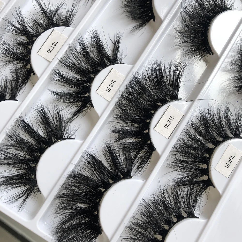 

Manufacturer Luxury thick 3d full strip lashes 25mm false mink eyelashes mink, Black real mink eyelashes