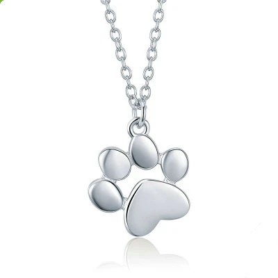 

wholesale factory Nice quality charms 925 sterling silver Cute paw necklace jewelry