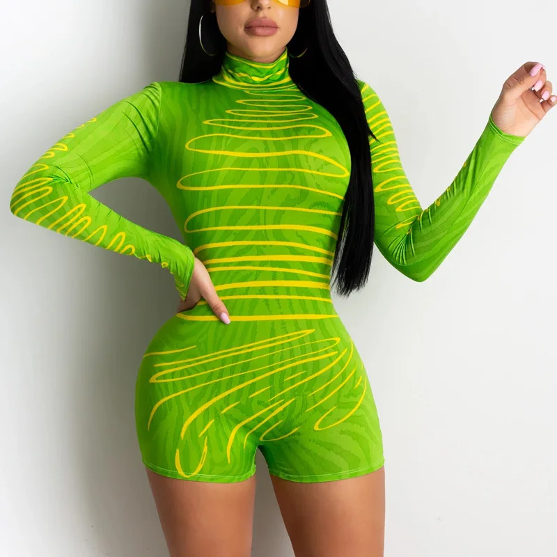 

FS2806A 2020 autumn women fashion playsuit hot sale rompers female elastic skinny bodysuits