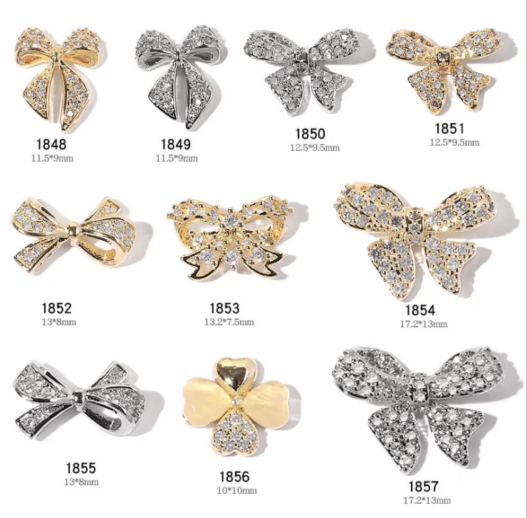 

Japanese nail drill butterfly 3D metal luxury super flash nail bow accessories Nail art butterfly
