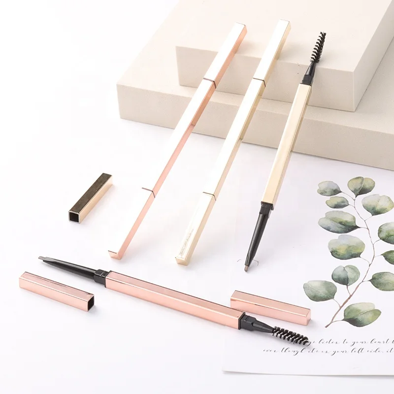 

Ultra Fine Wholesale Retractable Pink Gold Black Waterproof Long Lasting Private Label Custom Thin Skinny Pencil Eyebrows, Multi-colors