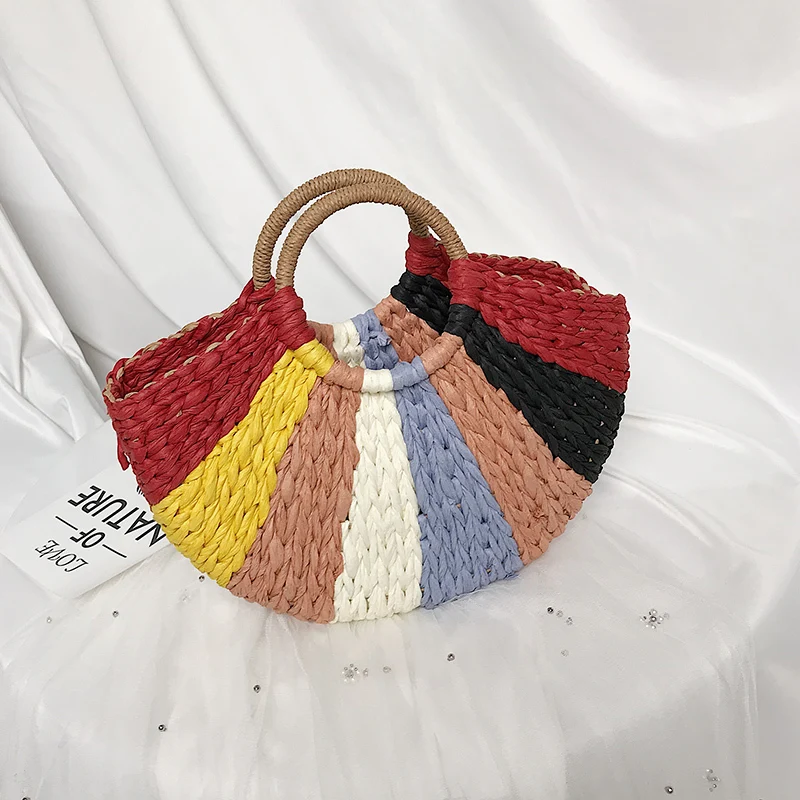 

2021 Wholesale Latest Fashion Summer Purses Ladies Weave Handbag Cute Beach Bags For Female