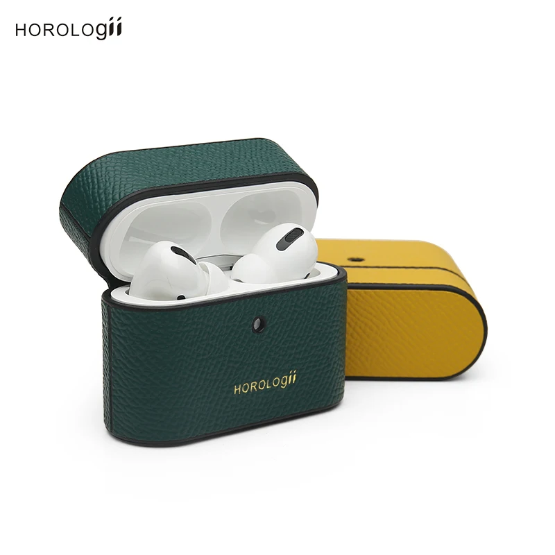 

Hiram Beron Italian Leather Green Earphone Case For Apple Airpods Pro Case Luxury Product, Teal