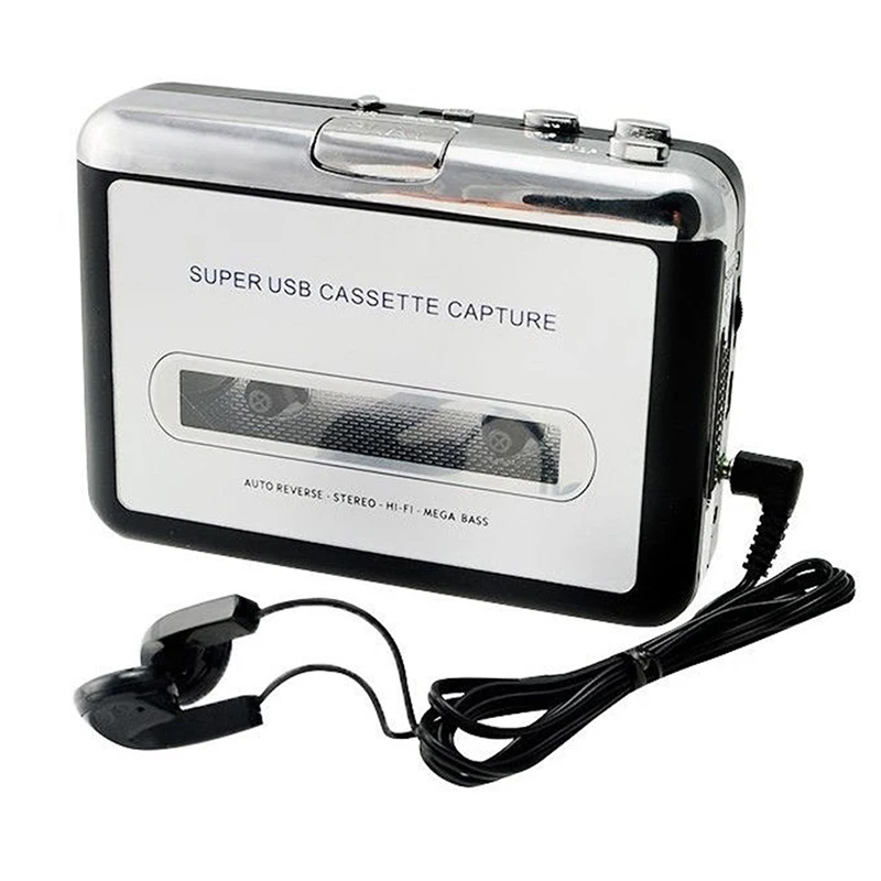 

Free Barcode USB2.0 Portable Tape to PC Super Cassette To MP3 Audio Music CD Digital Player Converter Capture Recorder Headphone