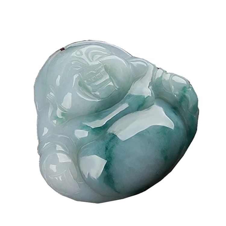 

Natural jadeite Pendant Hot Chinese A grade Jade laughing Buddha Pendant Jewelry Making Supplies Jade Necklace Pendants, White