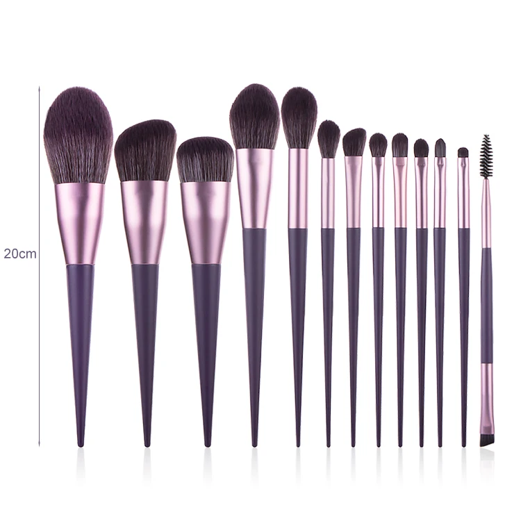 

Wholesale Cosmetic Make up Brushes12pcs OEM Professional Makeup Brush Set in Stock Natural Synthetic Hair Custom You Own Logo