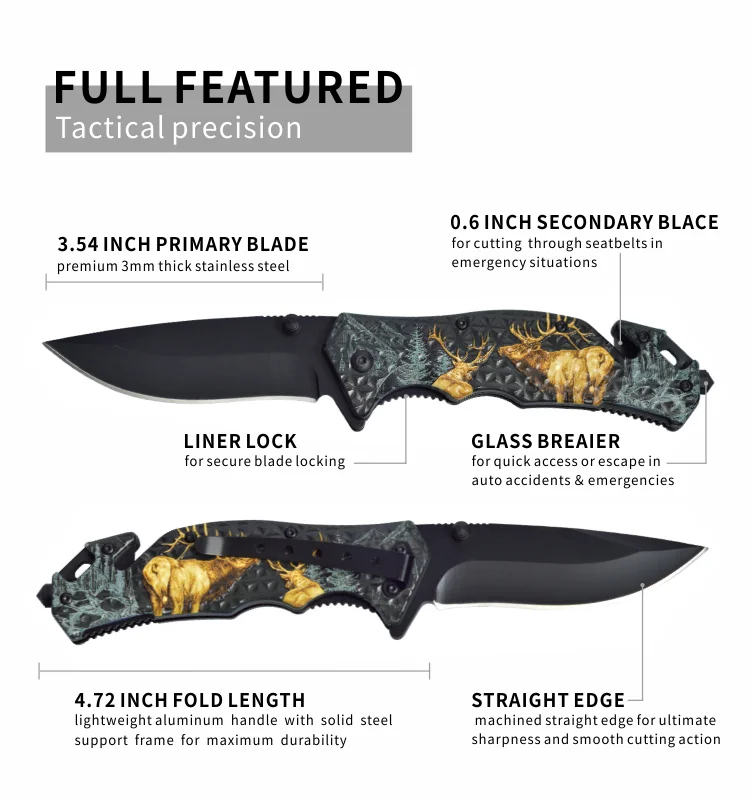 
EDC high quality multi function plastic handle survival outdoor hunting camping tactical folding pocket knife 