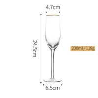 

Wedding tableware lead free crystal custom handmade gold rim red wine champagne goblet glass