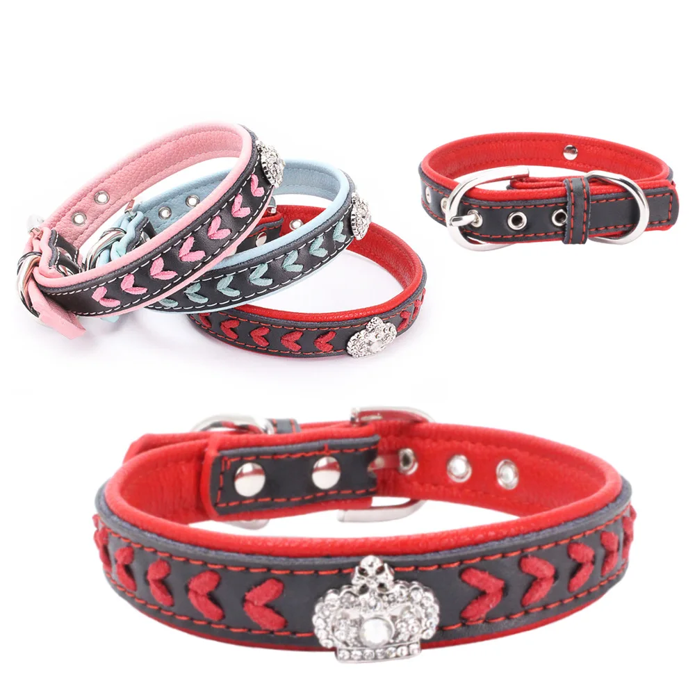 

Luxury Heavy Duty Tweed Large Spiked Genuine Wide Rolled Pu Rivet Beaded Leather Large Dog Collar for Pet