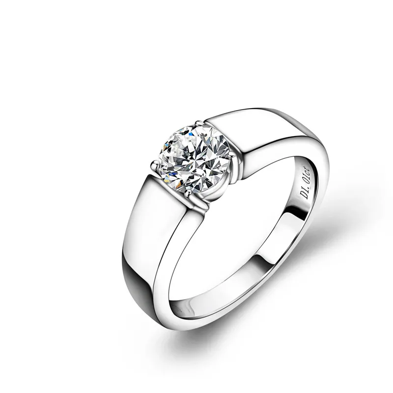 

Starsgem Custom 1Carat 6.5mm Round Diamond gold engagement rings 18K White Gold Moissanite Couple Ring