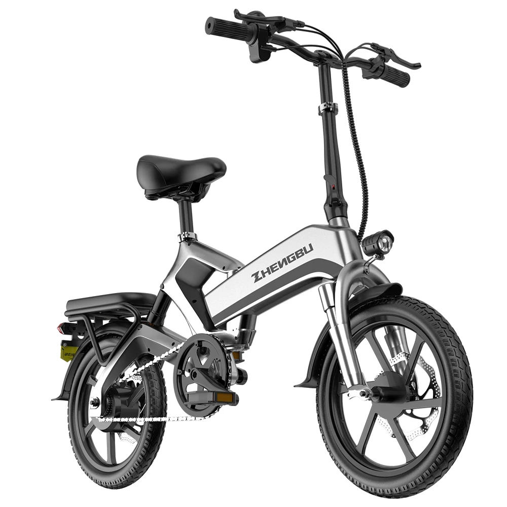 

ZHENGBU US warehouse 16" Folding Electric Bicycle 400W 48V 10.4AH full suspension Electric Bike