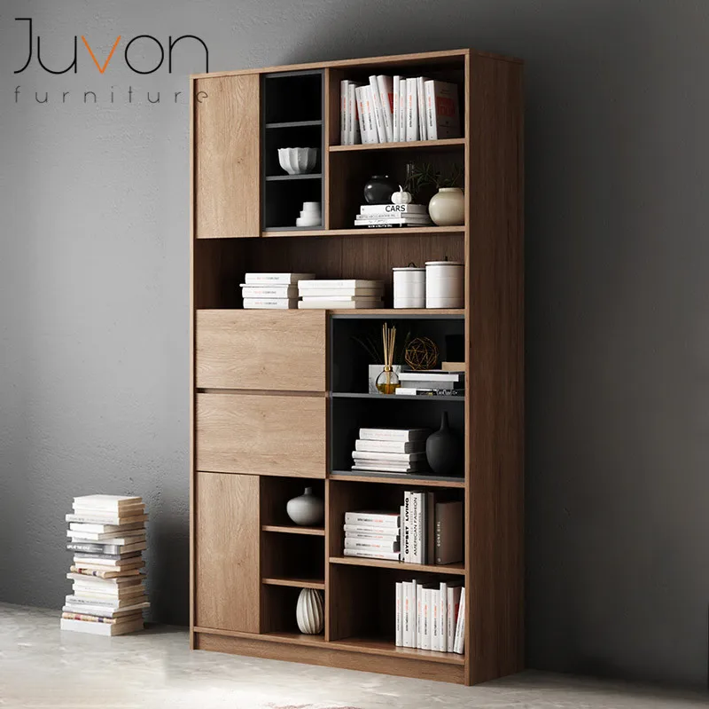 
wooden modern living room home office bookcase 