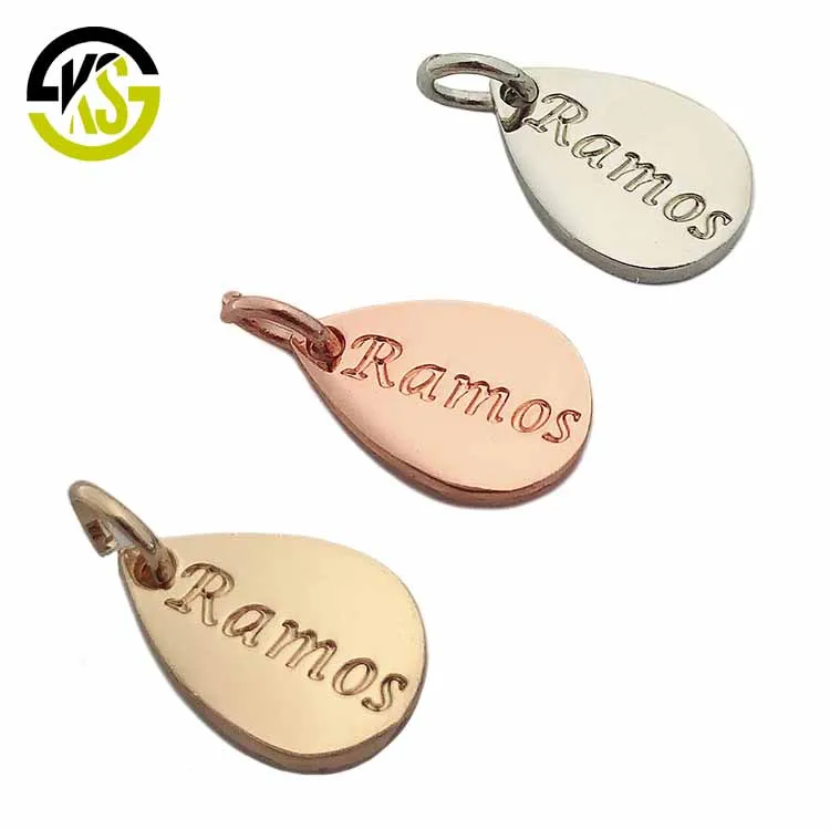Charms Pendant Custom Engraved Metal Name Logo Jewelry Tags For