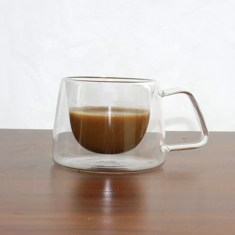 

Dishwasher Safe Clear Double Wall Glass Mug Cafe Latte Glass Cup 250ml, Customer request