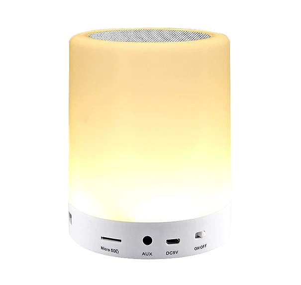 

New Portable Smart Wireless Bt Speaker Mini Player Touch Pat Light Colorful Led Night Light Bedside Table Lamp flashlight