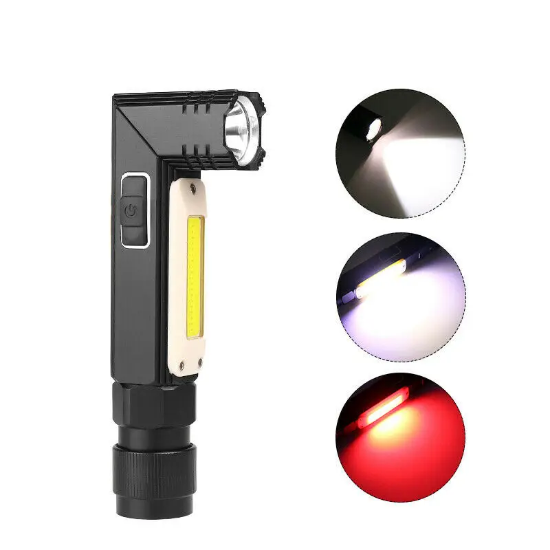 8000LM hands-free dual fuel 90 degree rotating LED COB flashlight flashlight USB rechargeable