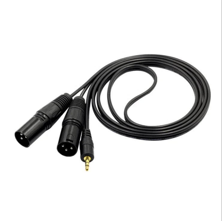 

3.5mm Female to Dual XLR Female Microphone Cable, Balck
