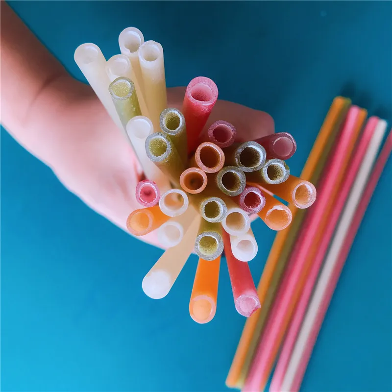 

Biodegradable eco-friendly straw edible rice straw flour straw for drinking, Colorful