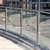 Curved Shape Balcony Deck Railing Stainless Steel Post Baluster Glass Balustrade