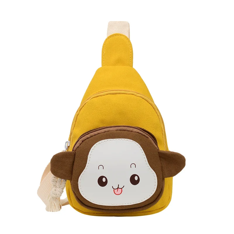 

Wholesale Children's Chest Bag Cute Animal Girls Canvas Small Cartoon Shoulder Bag for Girl Unisex Cartoon Printing, Red/black/yellow/blue/customized