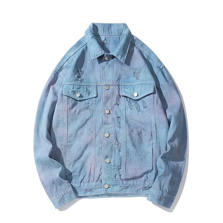 

Wholesale Mens Distressed Hip Hop Denim Jacket, Blue