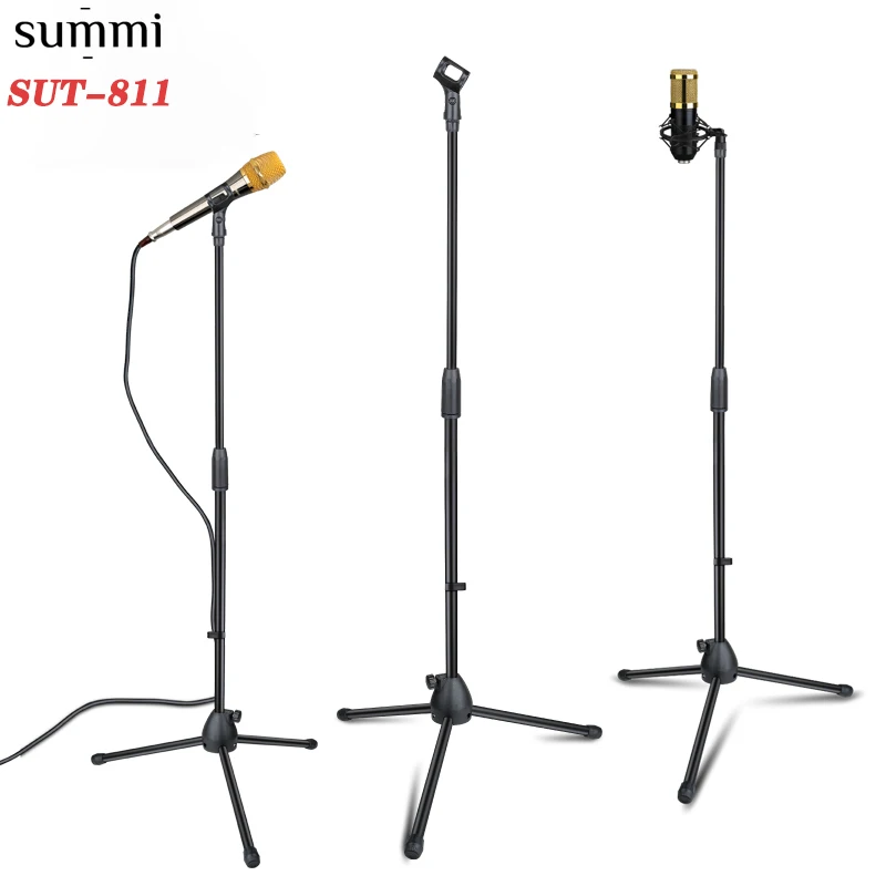 

SUT-811 Professional Microphone Tripod Mic Stands for Adjustable Height for Home Studio Office or Stage Use Stand Single