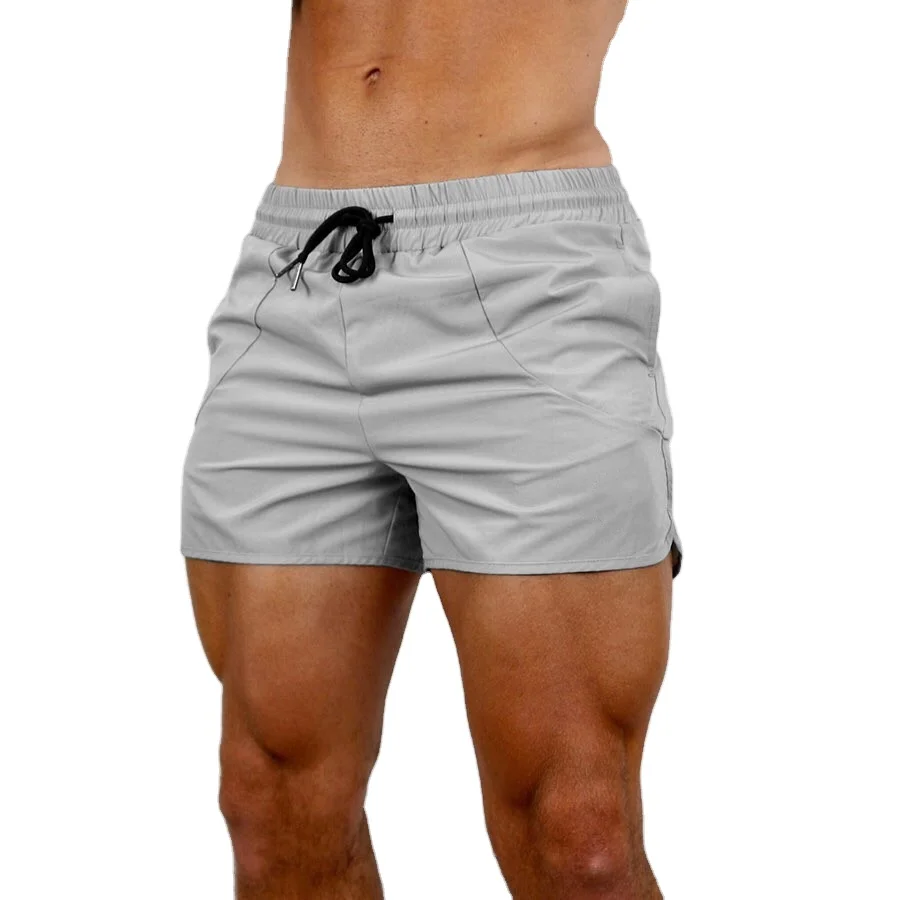 

Men's fitness shorts solid color men summer running shorts gym