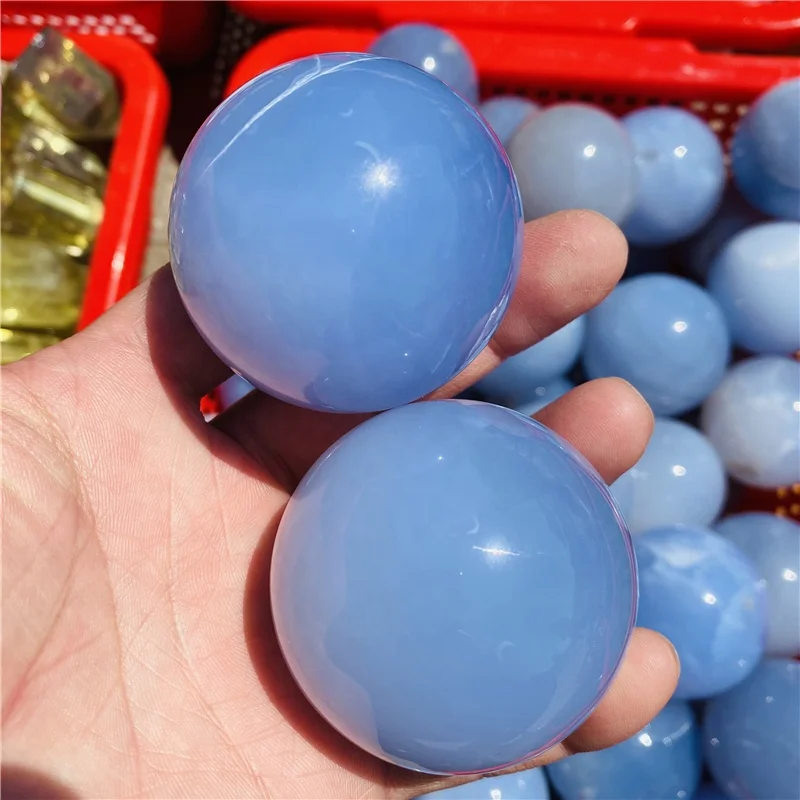 

Wholesale Natural Blue Chalcedony Spheres Crystal Blue Agate crystal balls