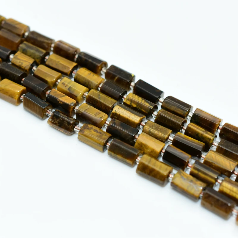 

Trade Insurance  High Quality Natural Tube Yellow Tiger Eye Loose Beads