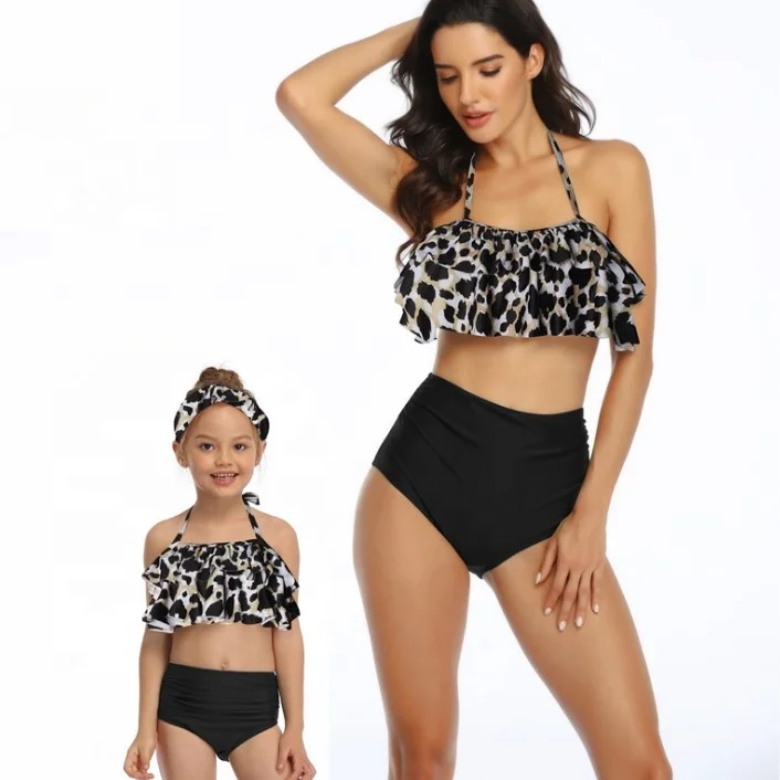

mommy and me swimwear outfits 2021 summer two piece bathing suits sets family matching clothes mother and daughter swimsuits, As pictures