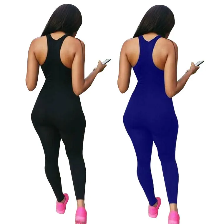 

10101-MX51 sports sleeveless bodycon one piece jumpsuits women 2021 sehe fashion