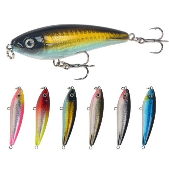 

Gorgons 75mm 12g ABS Plastic floating pencil Fishing Lure Top Water Bait Stickbait, Vavious colors