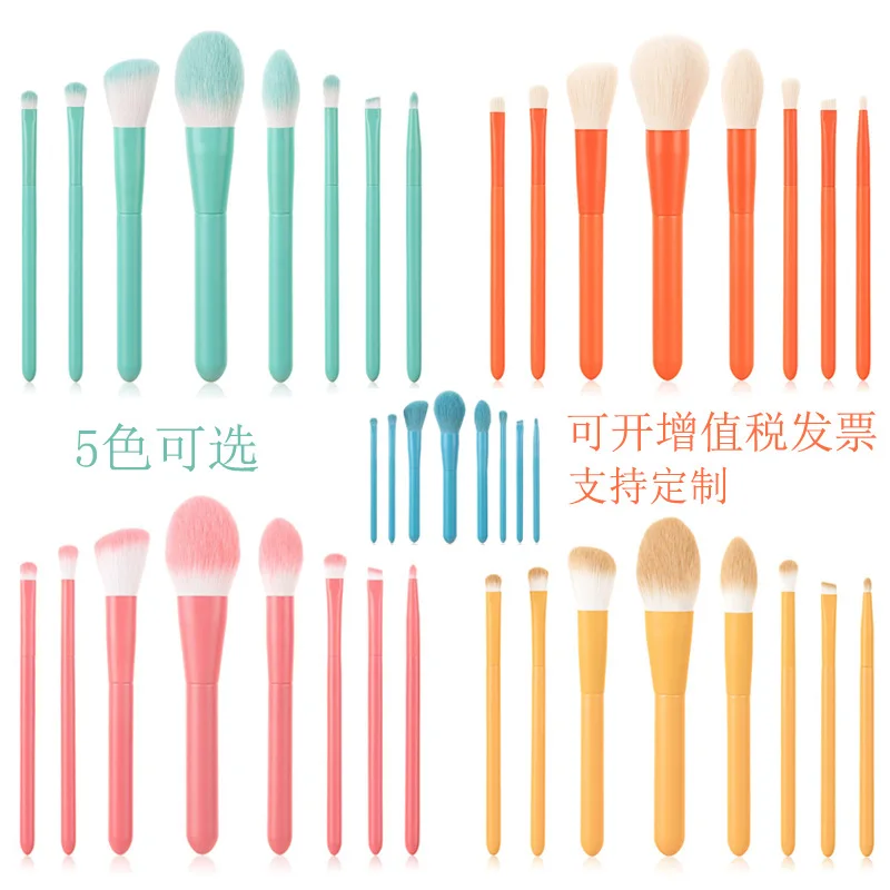 

Candy color makeup brush set face powder Blush foundation brush makeup tools eye shadow brush