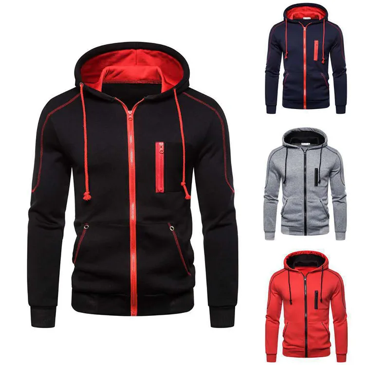 

Long sleeve jacket warm hooded cardigan sweater men's gymtop selling hoodies
