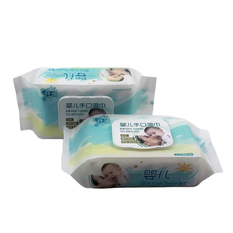 

hot selling 80pcs softer organic hand and mouth wet wipes cotton skin care for baby