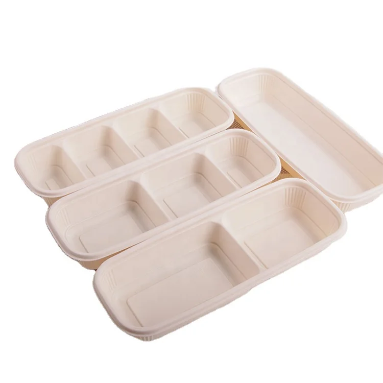 

New Arrival Corn Starch Tableware Biodegradable Disposable Lunch Box, White