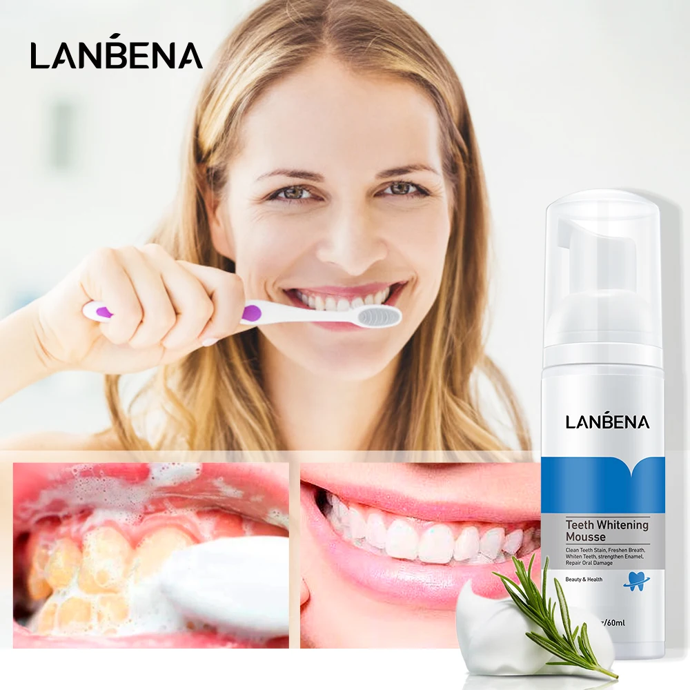 

LANBENA Teeth Whitening Mousse Tooth Whitening Cleaning White Teeth Oral Hygiene Toothpaste Bleaching Remove Stains Dental Tool