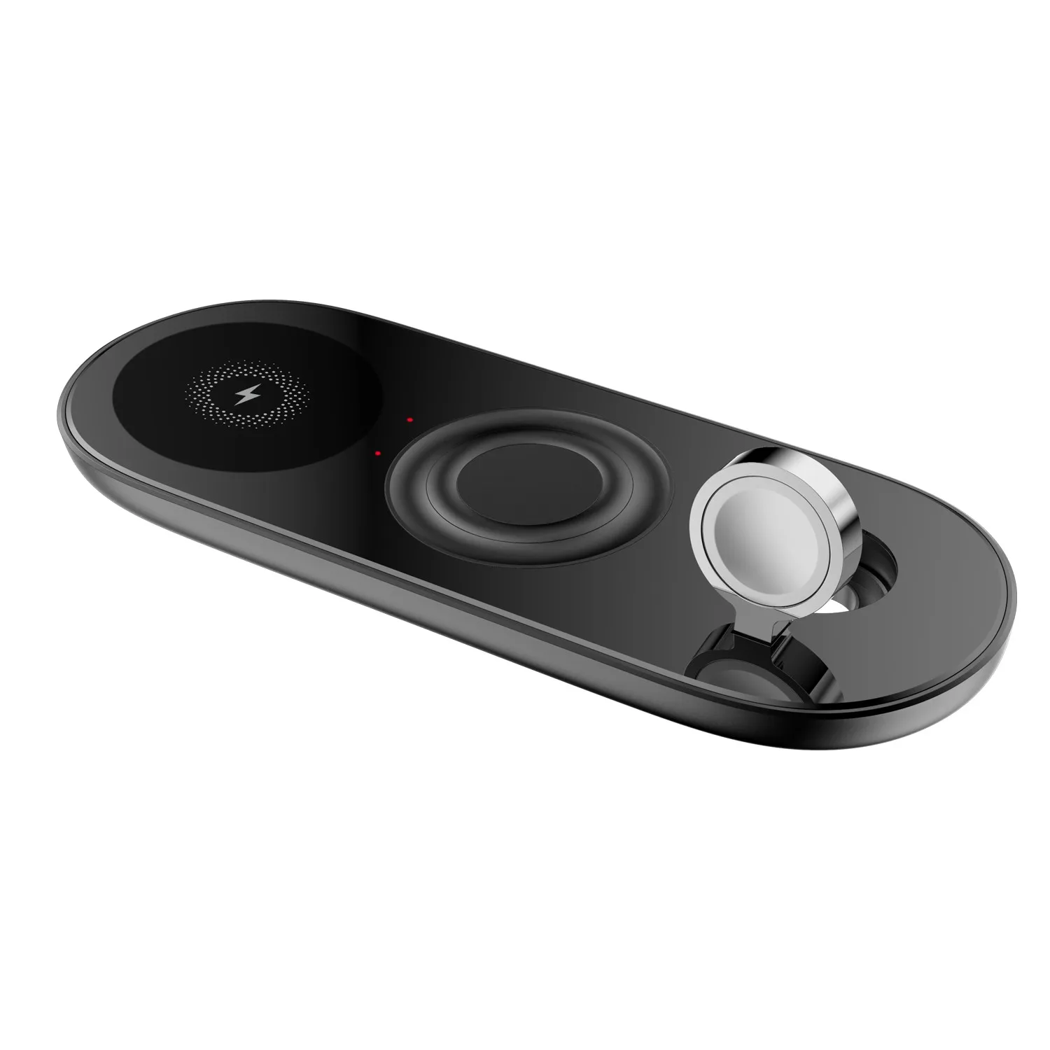 

DAZ Qi Wireless Charger Qc3.0 15W Super Mutifunction Portable 3 in1 Wirless Magnetic Black Charger Plate For I-watch Charger