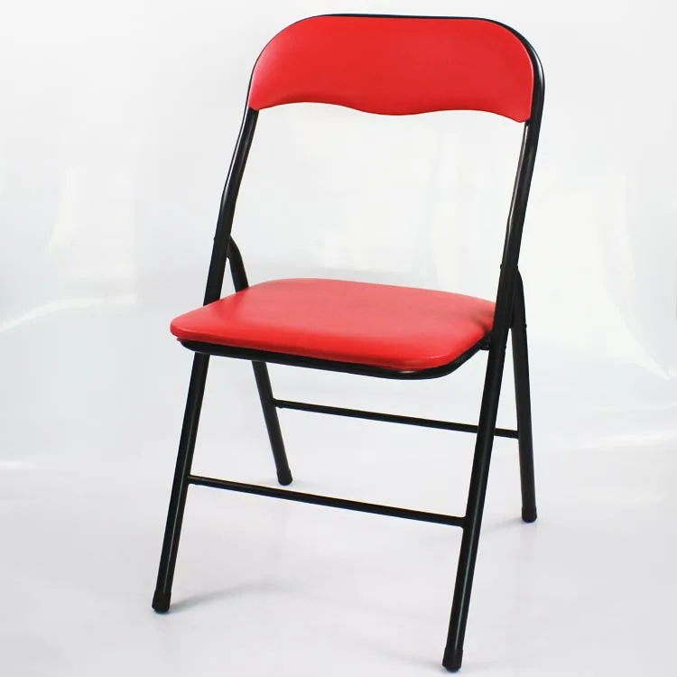 Black Red Blue Grey Pvc Folding Chair For Meeting Living Dining Room