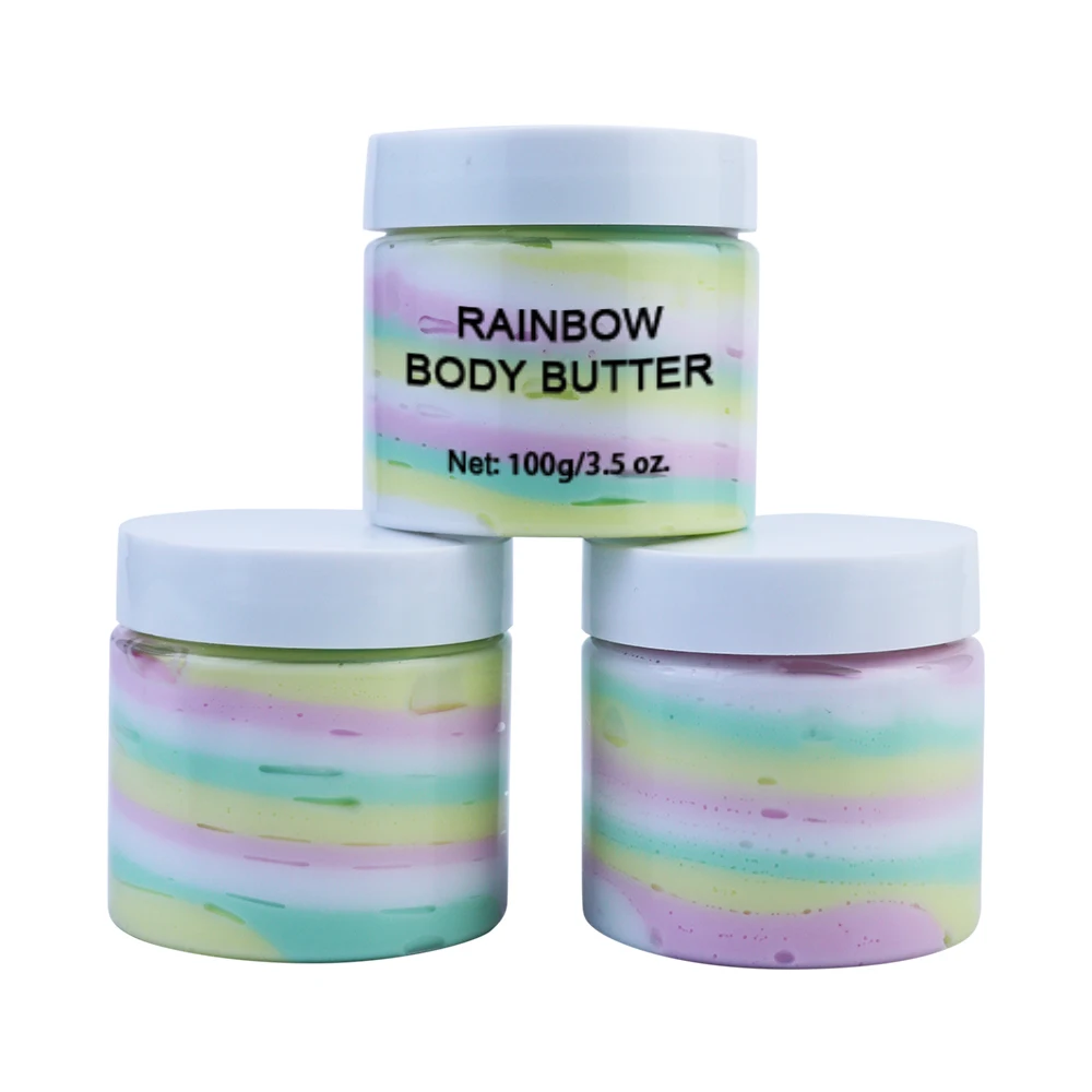 

Whitening And Anti - Aging Clear Jars Natural Body Butter Vegan, Rainbow