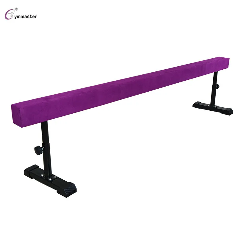 

8FT wood core gymnastics adjustable balance beam with suede cover for kids training, Tan/purple/pink/blue/turquoise/red/yellow/black/water melon red/orange