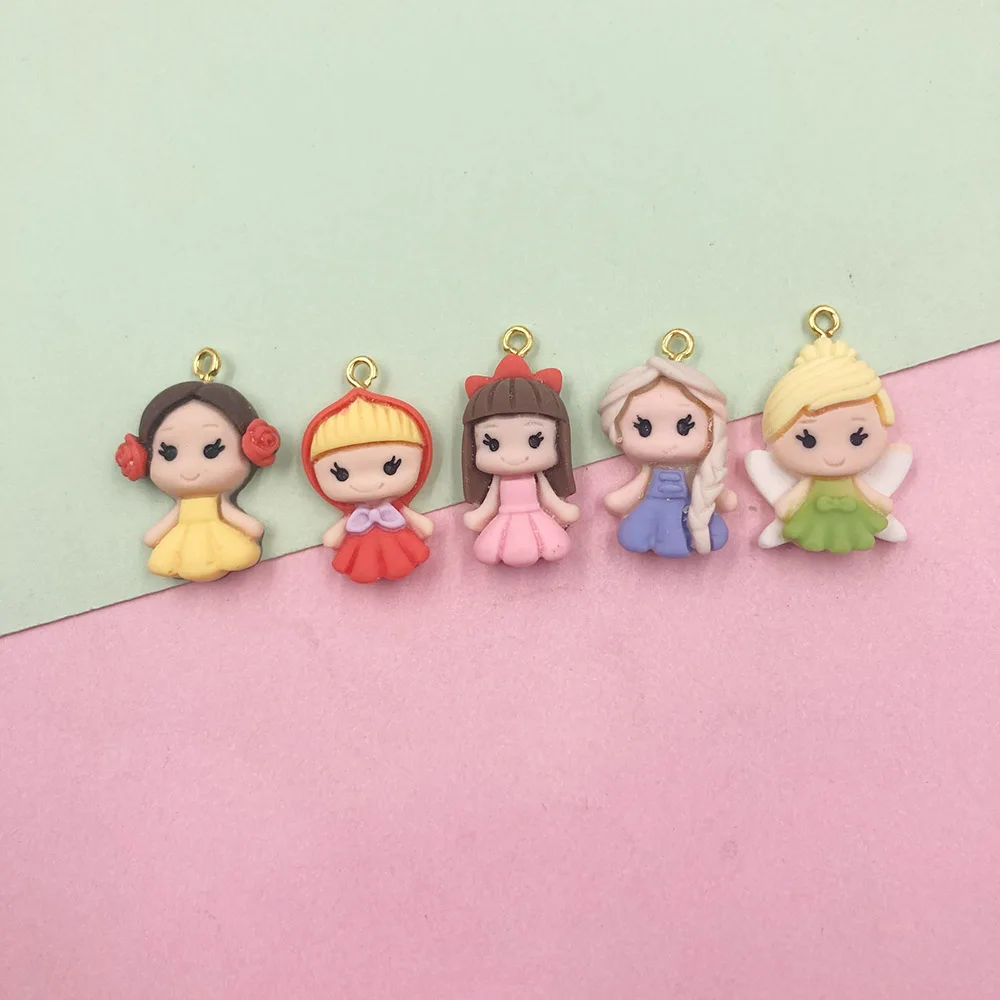 

Cartoon Princess Fairy Girl Flatback Resin Cabochon Charms for Decoration Craft DIY Earrings Pendants Jewelry Making Accessories