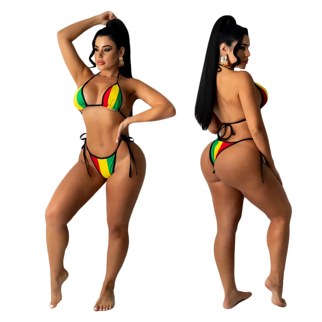 

New Arrival Transparents Strap Sequins Bikini Low Waist Fashion Swimming Costume Girls Vari-colour Swimsuits